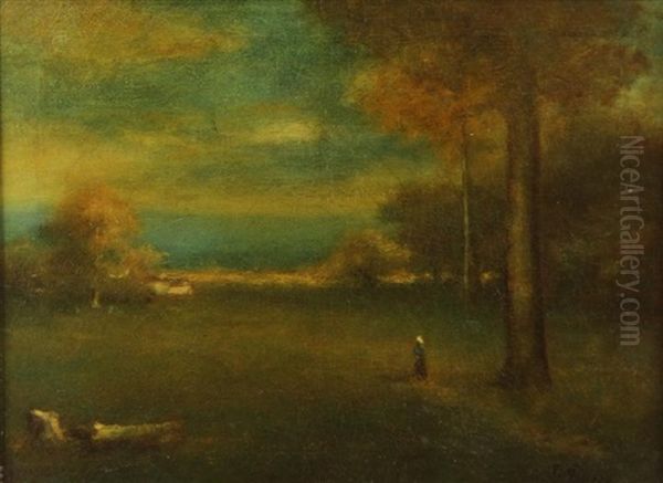 Sunset Landscape In Montclair, Nj Oil Painting by George Inness