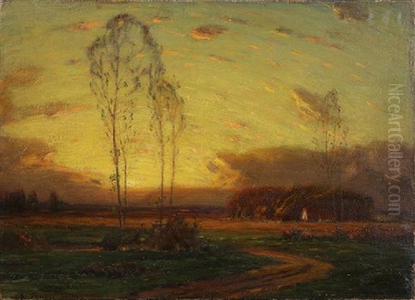 Untitled (sunset) Oil Painting by George Inness