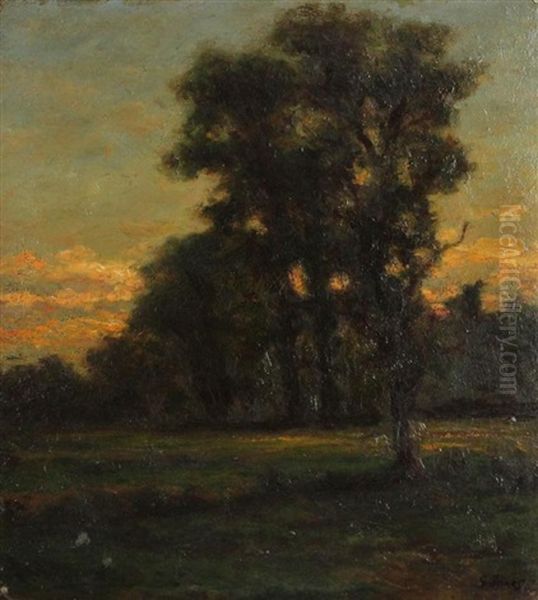 Tree Oil Painting by George Inness