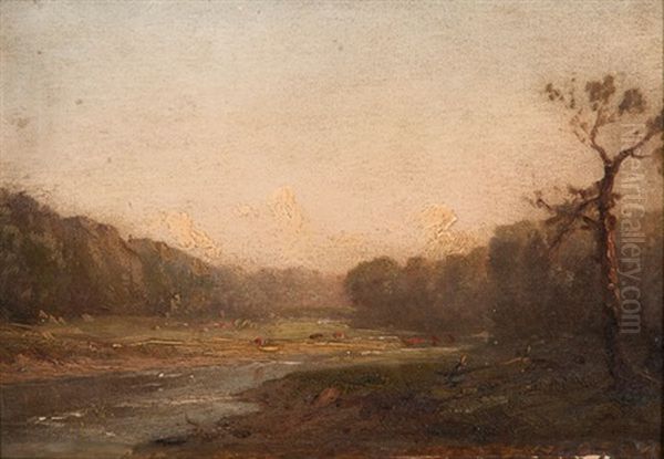 Landscape With Stream Oil Painting by George Inness