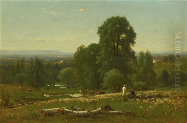 Landscape (view Near Kingston) Oil Painting by George Inness