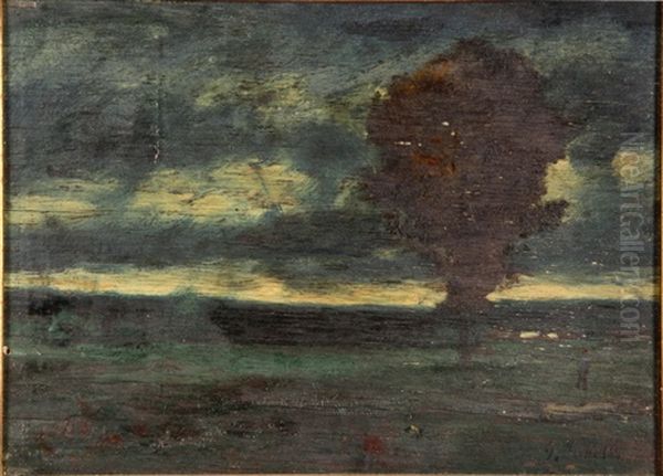 Lone Tree At Dusk Oil Painting by George Inness