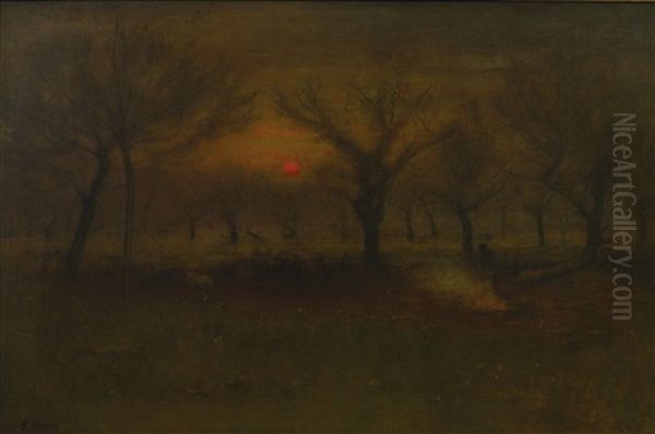 Sunrise In The Apple Orchard Oil Painting by George Inness