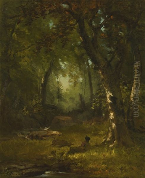 Landscape With Huntsman Oil Painting by George Inness