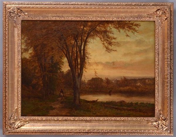 Landscape, Medfield, Massachusetts Oil Painting by George Inness