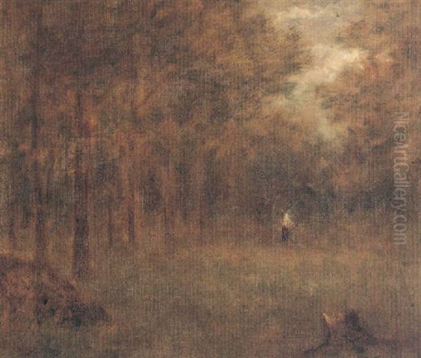 A Landscape With A Figure Oil Painting by George Inness