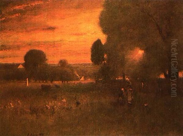 Sunburst Oil Painting by George Inness