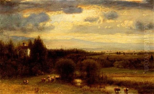 Midsummer, Hudson Valley Oil Painting by George Inness