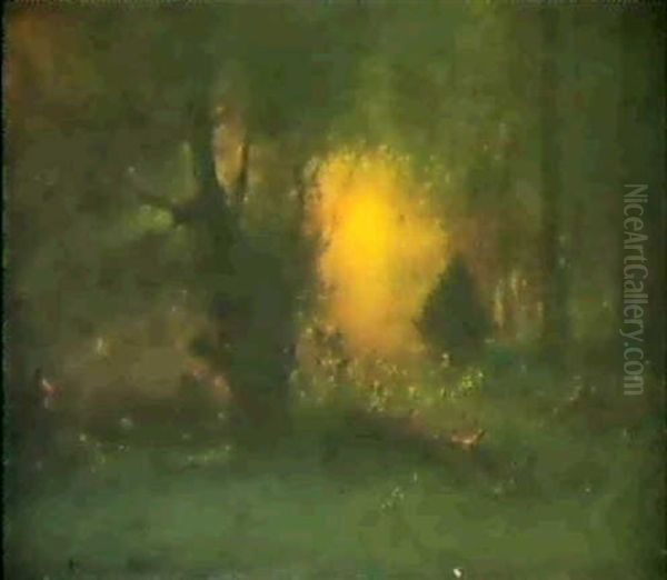 Sunrise In The Woods Oil Painting by George Inness