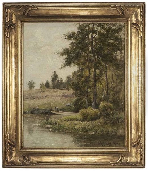 Nanuet Lake Oil Painting by Albert Babb Insley