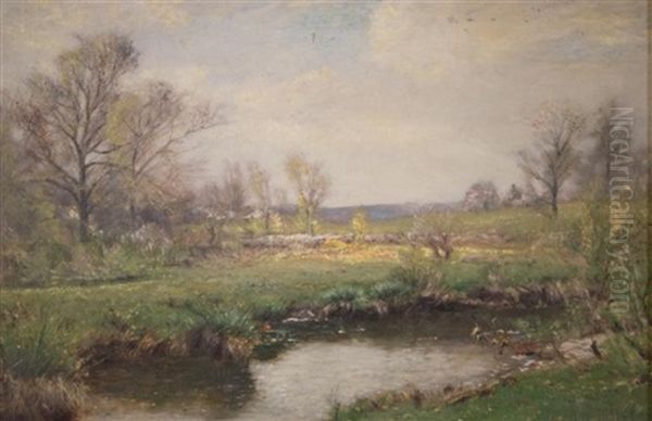 River Landscape Oil Painting by Albert Babb Insley