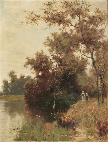 Afternoon By The River Oil Painting by Albert Babb Insley