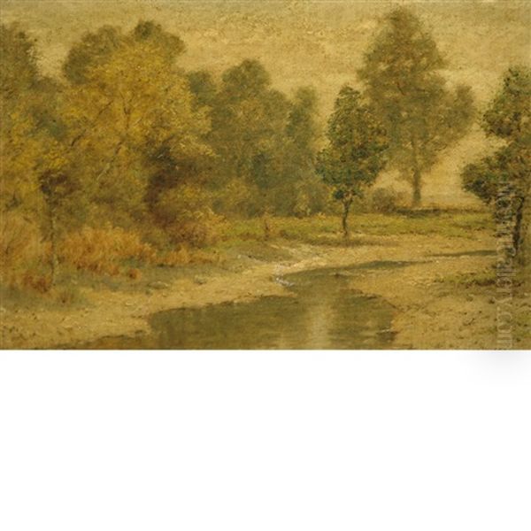 Autumn Landscape With A Stream Oil Painting by Albert Babb Insley