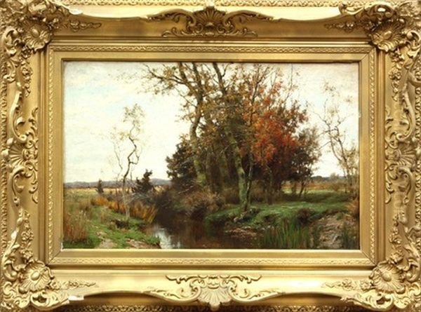 Connecticut Autumn Landscape Oil Painting by Albert Babb Insley