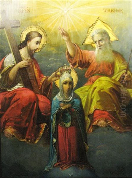 Saint Trinity Oil Painting by Gheorghe Ioanid