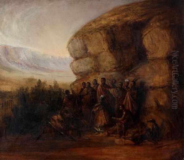 A Meeting With Chiefs Oil Painting by Frederick Timpson I'Ons