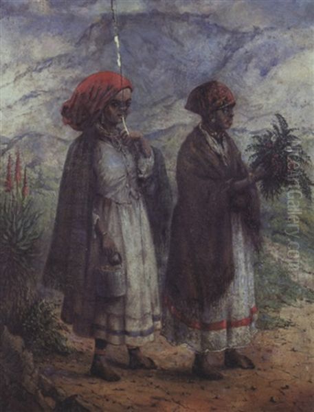 Two Xhosa Women Oil Painting by Frederick Timpson I'Ons