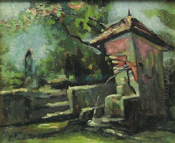 The Water Pump Oil Painting by Petre Iorgulescu Yor