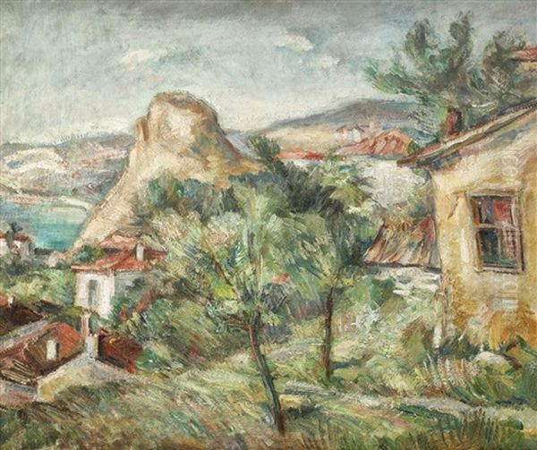 The White Hill In Balchik Oil Painting by Petre Iorgulescu Yor