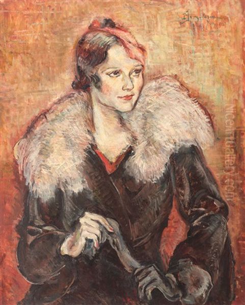 Margareta's Portrait Oil Painting by Petre Iorgulescu Yor