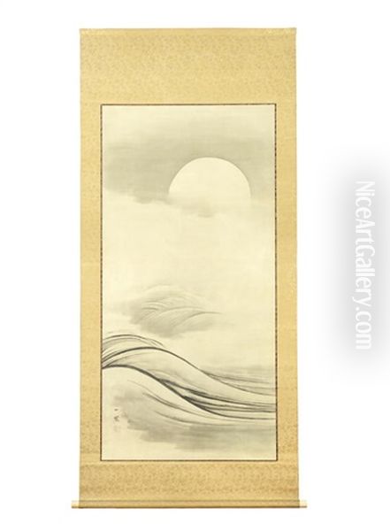 Moon And Waves Oil Painting by  Ippo