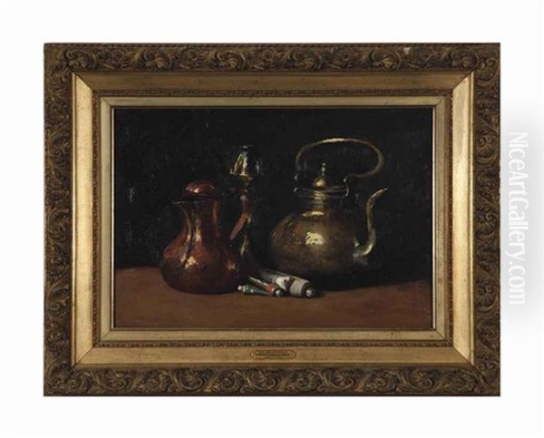 Still Life With Teapot Oil Painting by Ernest Ludwig Ipsen