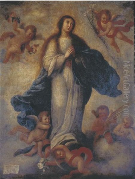 La Inmaculada Concepcion Oil Painting by Ignacio de Iriarte