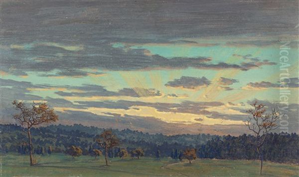 Wolkenstudie Oil Painting by Carl Irmer