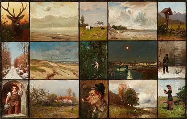 Fifteen Depictions By Various Painters Oil Painting by Carl Irmer