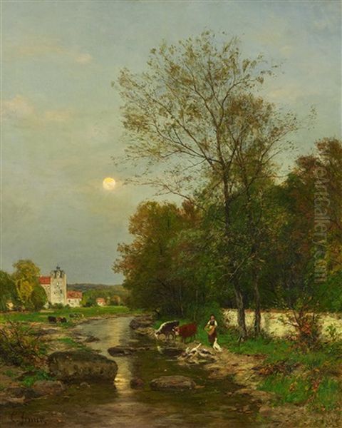 Bachlauf Am Niederrhein Oil Painting by Carl Irmer