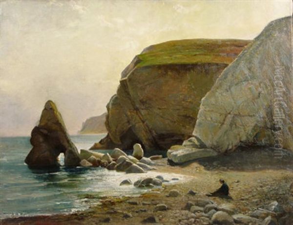 Ruhige Brandung An Der Felskuste Von Cornwall Oil Painting by Carl Irmer