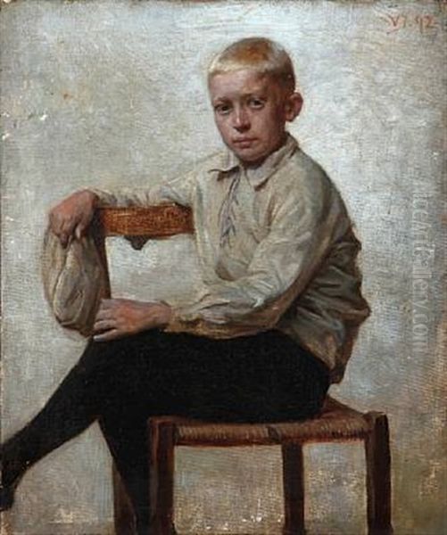 En Dreng Oil Painting by Valdemar Henrik Nicolaj Irminger