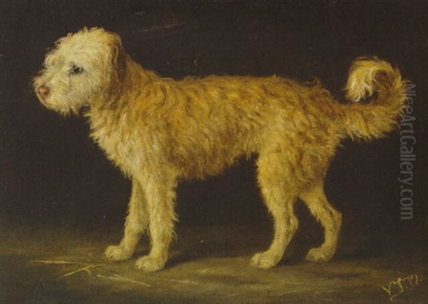 A Briquet Griffon Venden Oil Painting by Valdemar Henrik Nicolaj Irminger