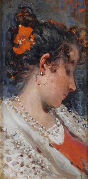 Profilo Di Ragazza Oil Painting by Vincenzo Irolli