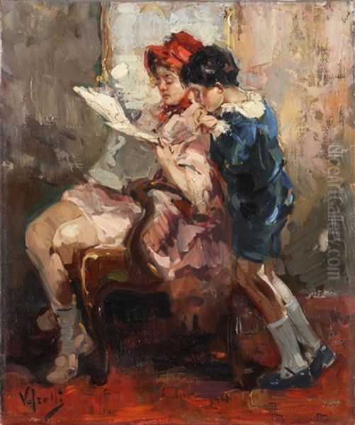 Reading Oil Painting by Vincenzo Irolli