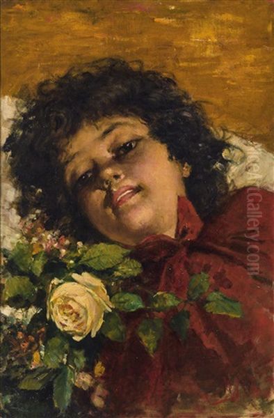 Fanciulla With Rose by Vincenzo Irolli