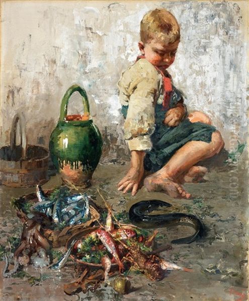 Pescatorello Oil Painting by Vincenzo Irolli