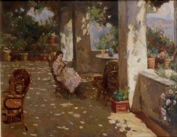 La Terrasse Oil Painting by Vincenzo Irolli