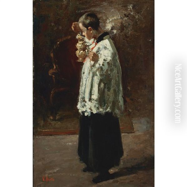 Altar Boy Oil Painting by Vincenzo Irolli