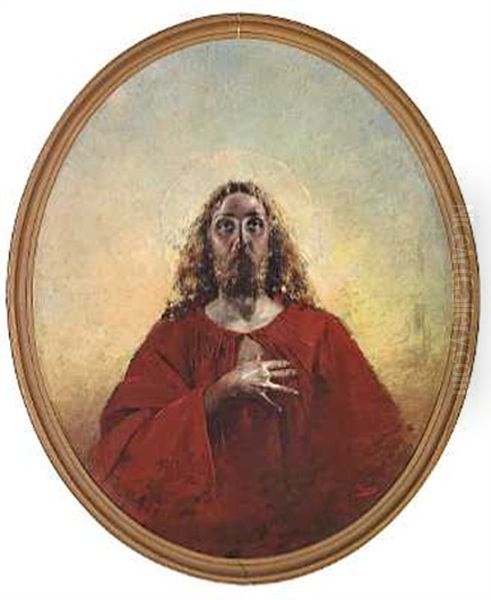 Den Stigmatiserede Kristus I Rod Kjortel Og Med Glorie Oil Painting by Vincenzo Irolli