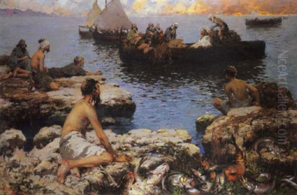 La Pesca Miracolosa Oil Painting by Vincenzo Irolli