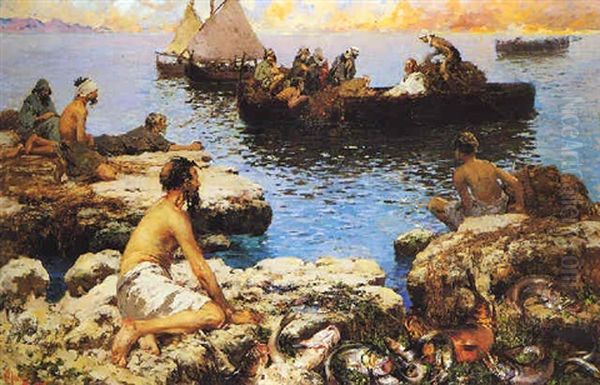 La Pesca Miracolosa Oil Painting by Vincenzo Irolli