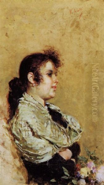 Giovane Donna Con Scialle Bianco by Vincenzo Irolli