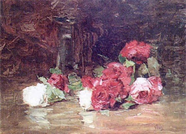 Still Life Of Roses Oil Painting by Vincenzo Irolli