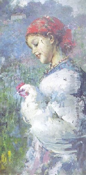 The Farmer's Daughter Oil Painting by Vincenzo Irolli