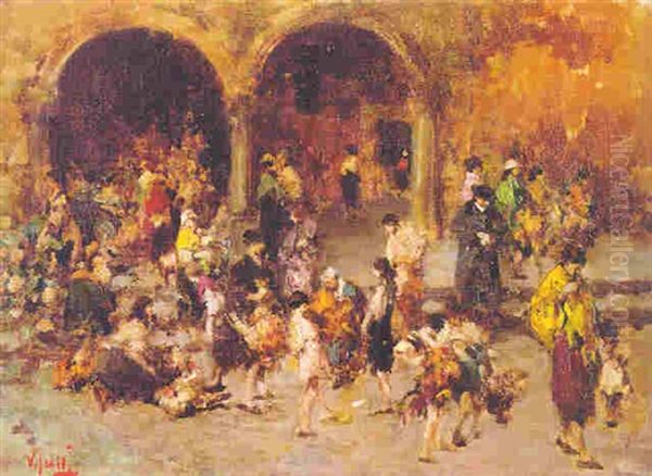 Mercato A Venezia Oil Painting by Vincenzo Irolli