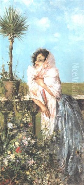 Lo Scialle Rosa Oil Painting by Vincenzo Irolli