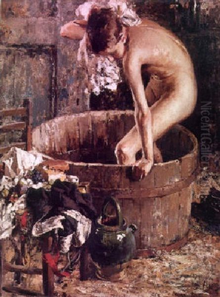 Bathing Oil Painting by Vincenzo Irolli