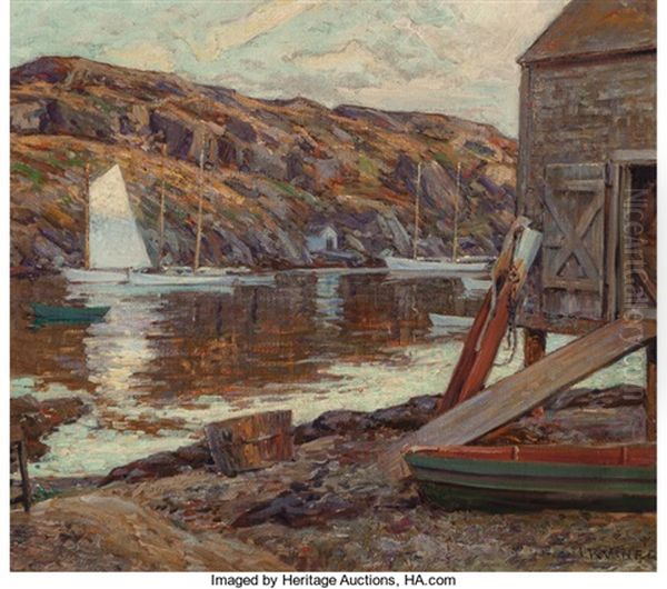 Boat Shed Oil Painting by Wilson Henry Irvine