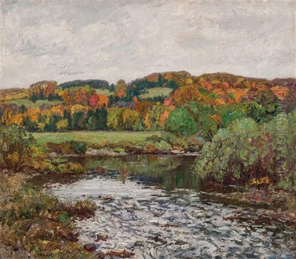 Along The Eight Mile River Oil Painting by Wilson Henry Irvine